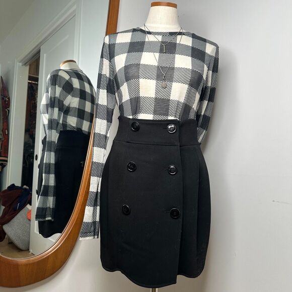 Proenza Schouler mod black mini skirt 60s retro - Picture 4 of 15